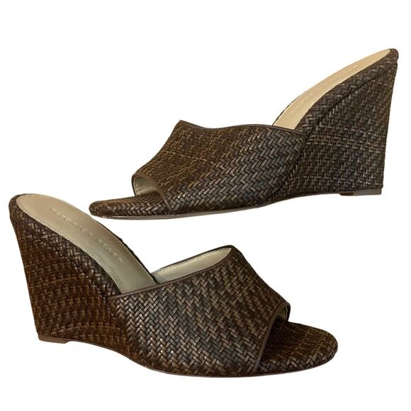 Veronica Beard Dali Brown Raffia Wedges Sandals Size Size 9.5 - Picture 2 of 8